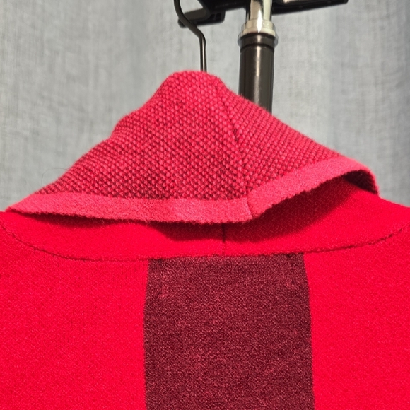 Liz Claiborne Red, Wine and Pink Patchwork Long Open Cardigan Excellent Cond Lg - Picture 11 of 12